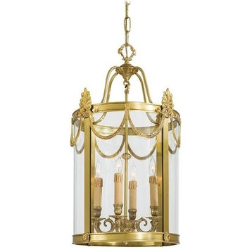 4-Light Foyer Pendant With Clear glass