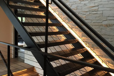 Inspiration for a transitional staircase remodel in Other