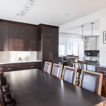 Kitchen, Interior Renovation and Custom Fireplace Design
