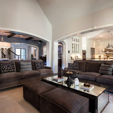 TV room w gray and brown
