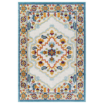 Reflect Ansel Floral Medallion 8x10 Indoor and Outdoor Area Rug R1183A810