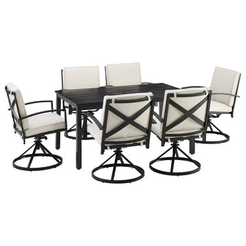 Kaplan 7-Piece Outdoor Dining Set, Oatmeal/Oil Rubbed Bronze