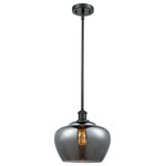 Innovations Lighting - 1-Light Large Fenton 11" Pendant, Matte Black, Glass: Plated Smoke - A truly dynamic fixture, the Ballston fits seamlessly amidst most decor styles. Its sleek design and vast offering of finishes and shade options makes the Ballston an easy choice for all homes.