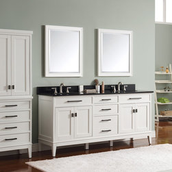 Avanity Madison 73 in. Double Vanity in White finish with Black Granite Top - Products