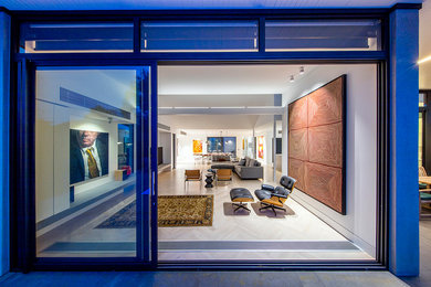 Design ideas for a contemporary living room in Melbourne.
