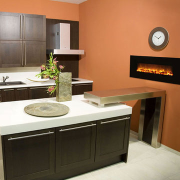 Modern Kitchens with Fireplaces