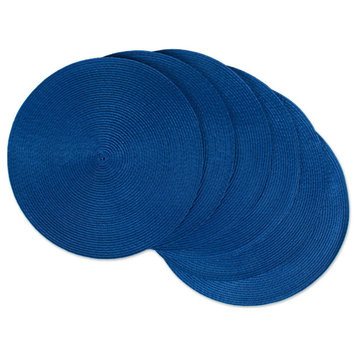 DII Nautical Blue Round Polypropylene Woven Placemat, Set of 6