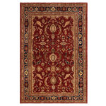 Bareens Designer Rugs - Classic Ziegler Dean Rust Blue Hand-Knotted Wool Rug - 9'0'' x 12'2'' - Enhance the ambiance of your home with this magnificent Persian-influenced Turkish hand-knotted rug made by skilled artisans capable of creating the most exceptional vegetable dyes and hand-spun wool. This exquisite handmade rug is a one-of-a-kind Peshawar Kafkaz, otherwise identified as Chobi, Chobi Peshawar, Oushak, or Ziegler rug. These handmade rugs are crafted in Pakistan utilizing superior-quality wool imported from Australia, New Zealand, and Korea in two types of weaves: the Persian weave and the Mori weave. This rug is meticulously crafted by hand using the finest natural vegetable dyes extracted from local plants. The artisans use a blend of hand-spun local and fine merino wool, resulting in a rug with a compelling texture, higher lanolin content, and longer staple. The artisans occasionally incorporate natural or artificial silk into the pile to enhance specific motifs. The finished product is an awe-inspiring execution of flawless design and an understated palette that exudes elegance.