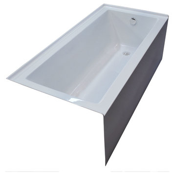 Pontormo Front Skirted Drop-In Bathtub, 32"x60", Right, Soaker