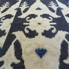 Hand-Knotted Black Ikat Vegetable Dyes Oriental Rug, 8x10