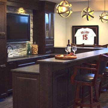 Refined and Rustic Basement