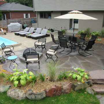 East Grand Rapids Pool Side Flagstone Patio w/ Fire-pit
