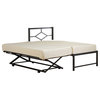 Tiverton Daybed Bed Frame With Pop-Up Trundle Set, Black Metal, Twin