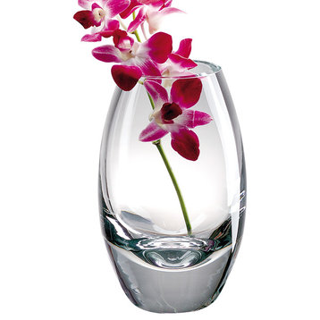 Radiant European Mouth Blown Crystal  7 in. Vase