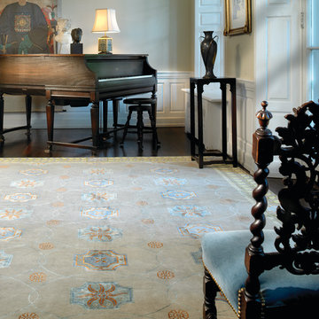 Traditional Living Room with Piano