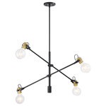 Nuvo Lighting - Mantra 4 Light Pendant, Black and Brushed Brass - This 4 light Pendant from the Mantra collection by Nuvo will enhance your home with a perfect mix of form and function. The features include a Black and Brushed Brass finish applied by experts.