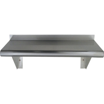 Culinary Equipment Pre-Assembled Stainless Steel Shelf, Bull Nose Edge , 24"X8"