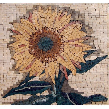 Mosaics Tile Art, Sunflower Accent, 16"x16"