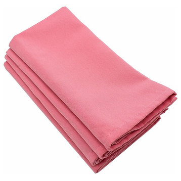 Classic Solid Color Everyday Design Cloth Napkin, Set of 4, Pink