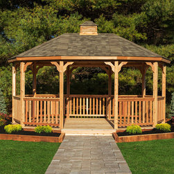 Cedar Oval Gazebo - Gazebos