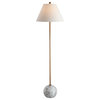 Miami 63.5" Minimalist Resin and Metal LED Floor Lamp, Gold/White