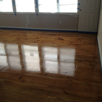 Sag Harbor - 6 7/8" Yellow Pine installed & finished w Provincial stain/oil poly