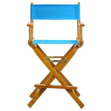 24" Director's Chair Honey Oak Frame-Turquoise Canvas