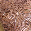Copper Spiral Sequins Pillow Covers, Art Silk 18x18 Pillow Cover, Copper Swirls