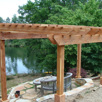 Flared Cedar Pergola and Cedar Arbor