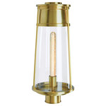Norwell Lighting - Norwell Lighting 1247-SB-CL Cone - 1 Light Outdoor Post Lantern In Modern Style - The voluptuous bell shaped fixture reinvents an icCone 1 Light Outdoor Satin Brass Clear Gl *UL: Suitable for wet locations Energy Star Qualified: n/a ADA Certified: n/a  *Number of Lights: 1-*Wattage:60w T10 Edison bulb(s) *Bulb Included:No *Bulb Type:T10 Edison *Finish Type:Satin Brass
