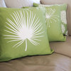 Palm Frond Organic Cotton Throw Pillow Cover, Apple Green