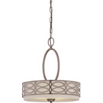 Nuvo Lighting - Nuvo Lighting Harlow 3-Light Pendant with Khaki Fabric Shades - The Harlow collection is offered in gleaming Polished Nickel with Slate Gray fabric shades or richly toned Hazel Bronze with Khaki Linen shades. In either finish, Harlow is the perfect balance of style and glamour.