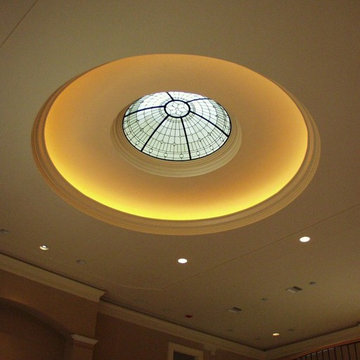 Domed ceiling art glass skylight