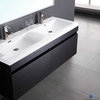 56.63" Fresca Largo Bathroom Vanity, Wavy Double Sinks, Tartaro Chrome Faucet