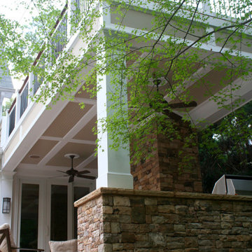 Two Story Deck with Fireplace