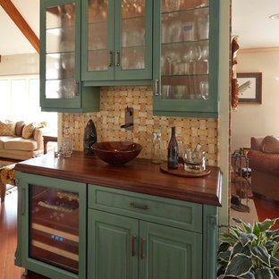 75 Beautiful Home Bar With Green Cabinets And Ceramic Backsplash