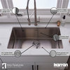 Karran 32" Undermount Large Single Bowl Stainless Steel Workstation Sink