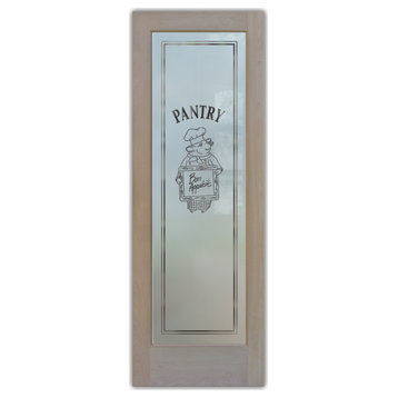 Pantry Door - Piggy Chef - Alder Clear - 30" x 80" - Book/Slab Door