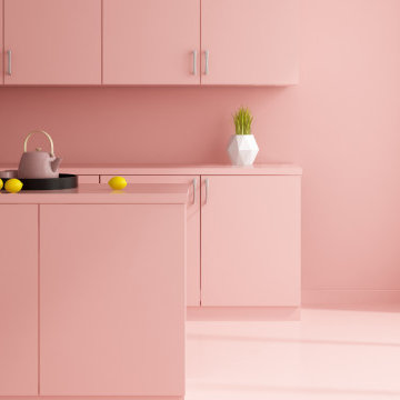 Soft Pink Style Kitchen in Hendon