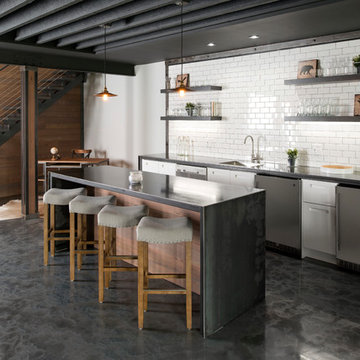 Bar with Custom Steel Countertops