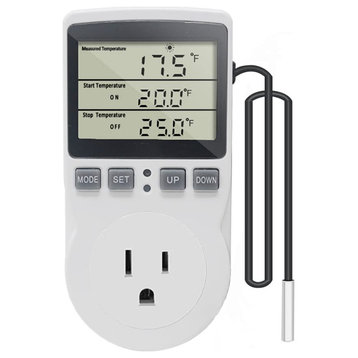 Digital Thermostat Outlet Plug Temperature Controller Outlet Socket 120V Heating