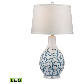 Transitional Style - Acrylic and Ceramic 9.5W 1 LED Table Lamp - 27 Inches tall