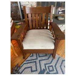 Mission Style Chair with Modern Textile - Home Decor