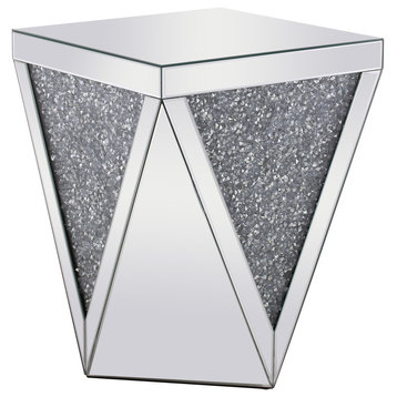 Elegant Decor Mf92008 Modern Crystal End Table , Clear Mirror