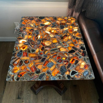 Black Agate Countertop Slab Backlit Tables