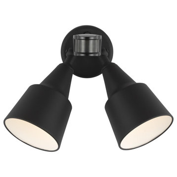 Flood Light 2-Light Adjustable Swivel Flood Light, Black