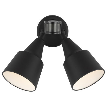 2-Light Adjustable Swivel Flood Light, Black