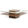 Modrest Clarion Modern Walnut and Glass Coffee Table - Contemporary - Coffee Tables - by Vig ...