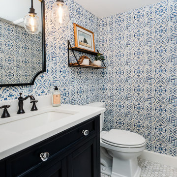 Bold Wallpaper Spices Up Powder Room