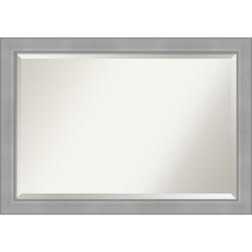 Vista Brushed Nickel Beveled Bathroom Wall Mirror - 40.25 x 28.25 in.